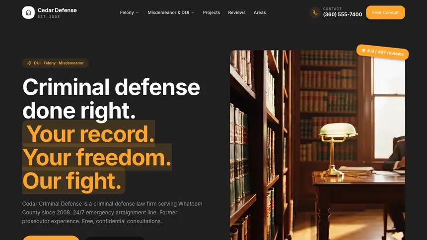 Criminal Defense Vibrant Media demo website thumbnail
