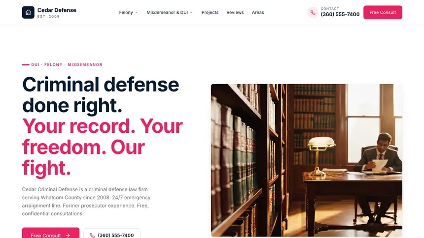 Criminal Defense Polished Gradient demo website thumbnail