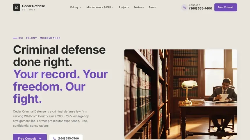 Criminal Defense Sleek Premium demo website thumbnail