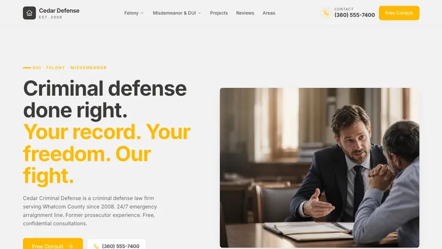 Criminal Defense Energetic Tech demo website thumbnail