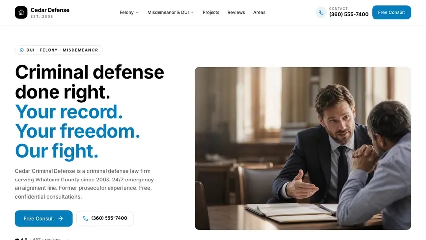 Criminal Defense Editorial Bold demo website thumbnail