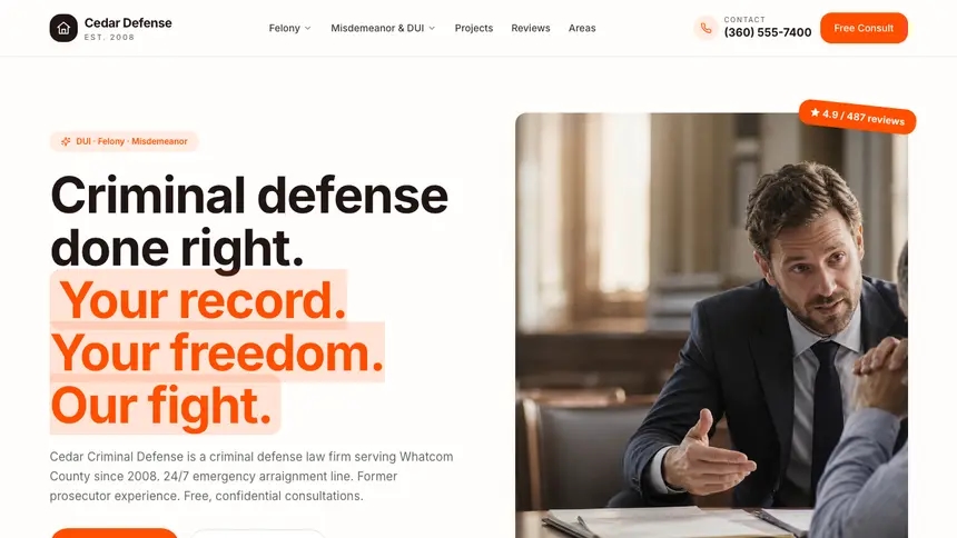 Criminal Defense Connected Workflow demo website thumbnail