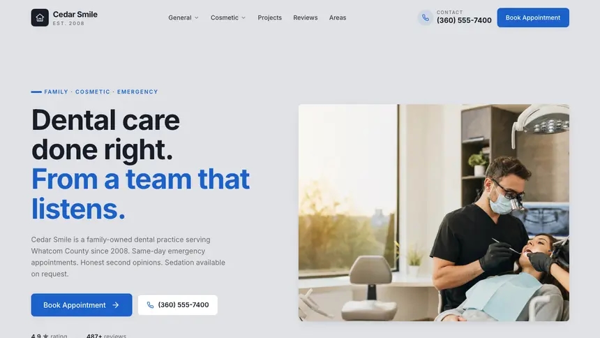Dental Structured Grid demo website thumbnail