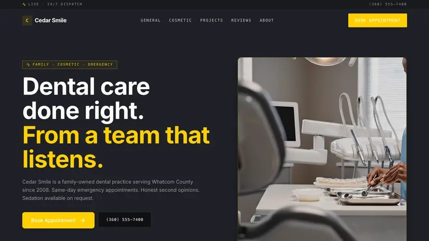 Dental Bold Contrast demo website thumbnail