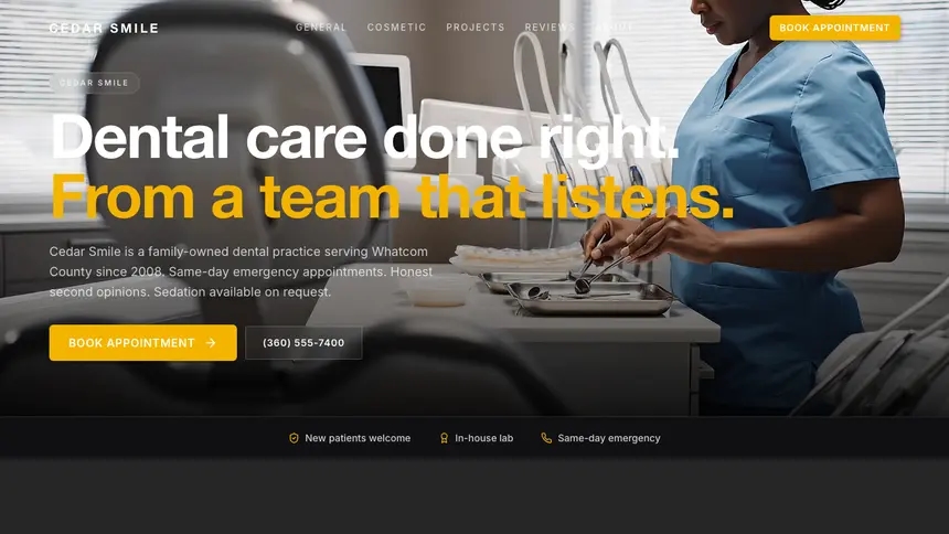 Dental Performance Accent demo website thumbnail