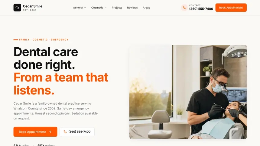 Dental Approachable Support demo website thumbnail