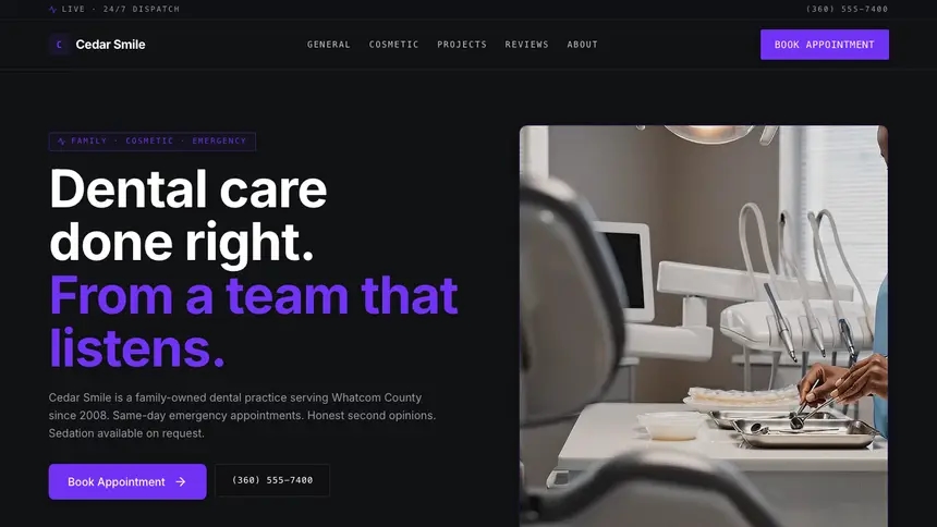 Dental Deep Contrast demo website thumbnail