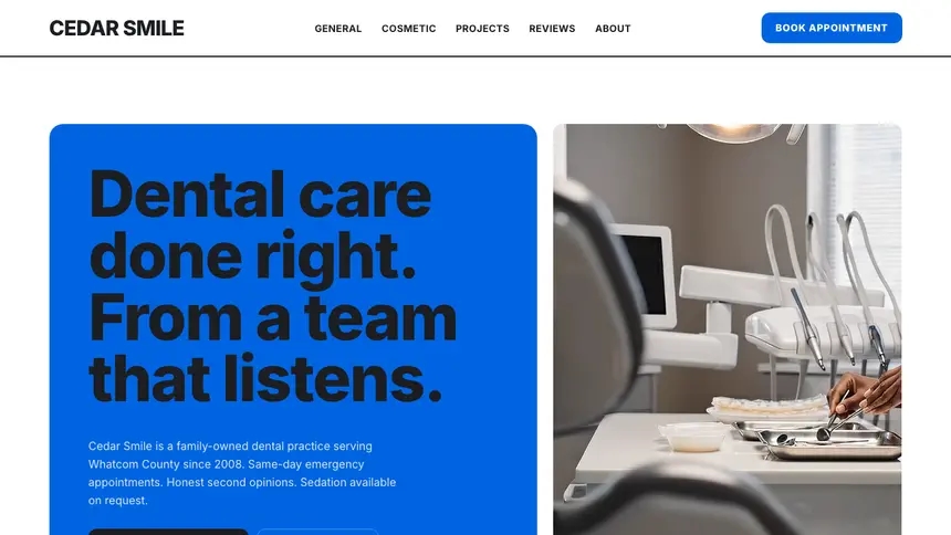 Dental Open Social demo website thumbnail