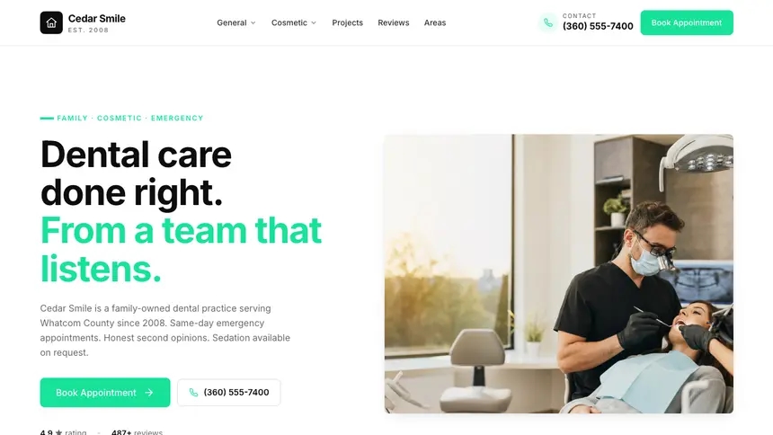 Dental Bright Docs demo website thumbnail