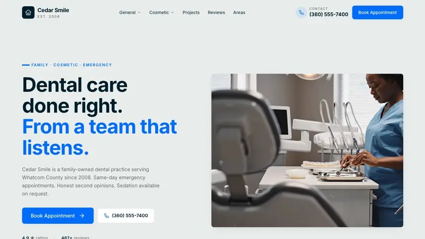 Dental Fresh Green demo website thumbnail