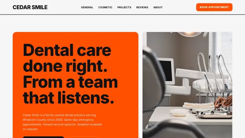 Dental Bold Motion demo website thumbnail