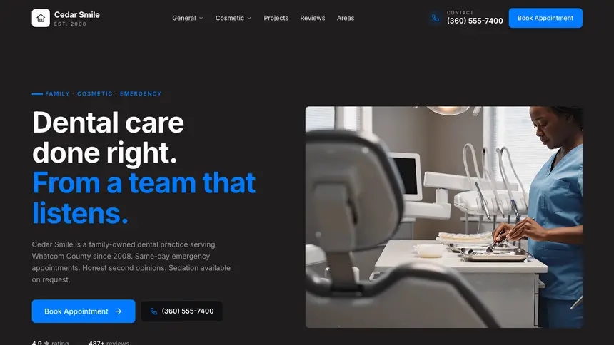 Dental Developer Dark demo website thumbnail