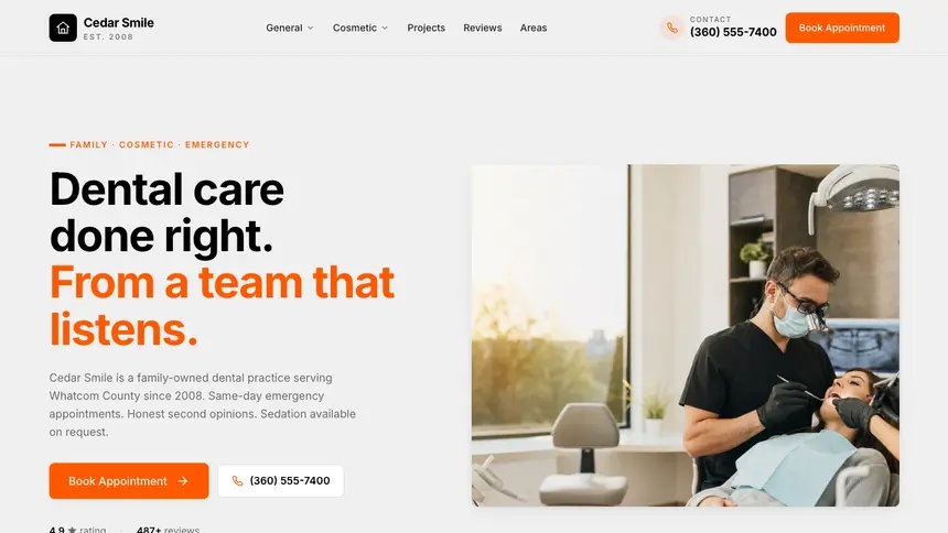Dental Minimal Mail demo website thumbnail