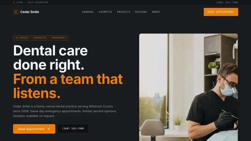 Dental Modern Finance demo website thumbnail
