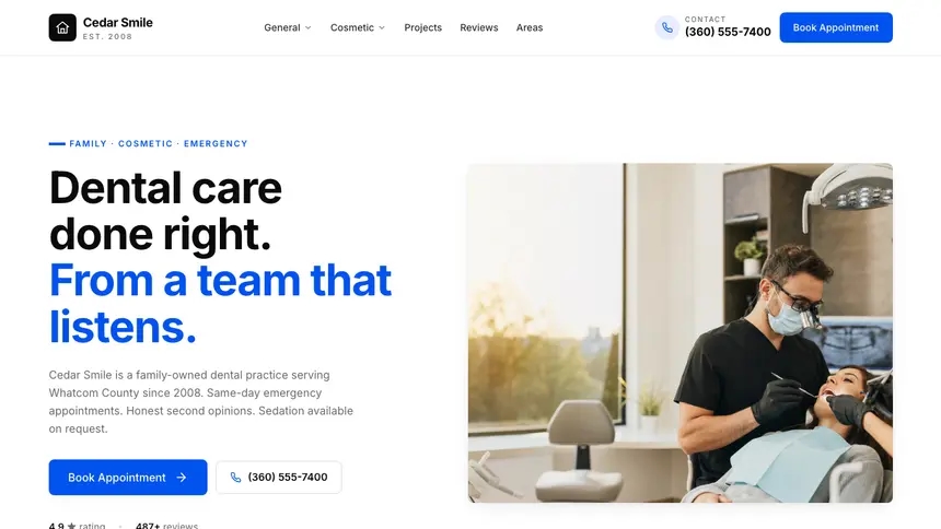 Dental Editorial Content demo website thumbnail
