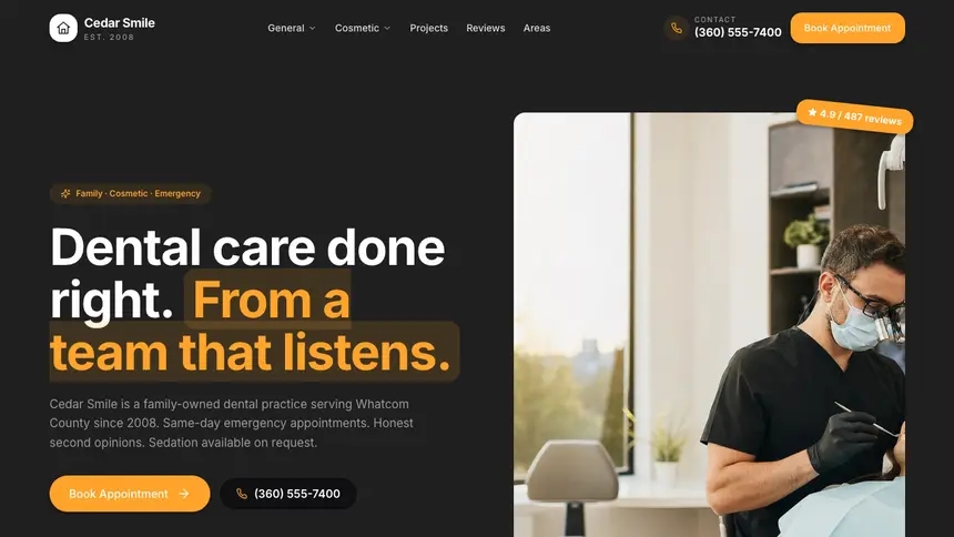 Dental Vibrant Media demo website thumbnail