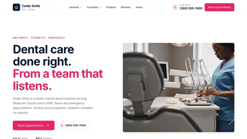 Dental Polished Gradient demo website thumbnail