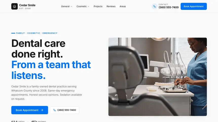 Dental Monochrome Modern demo website thumbnail
