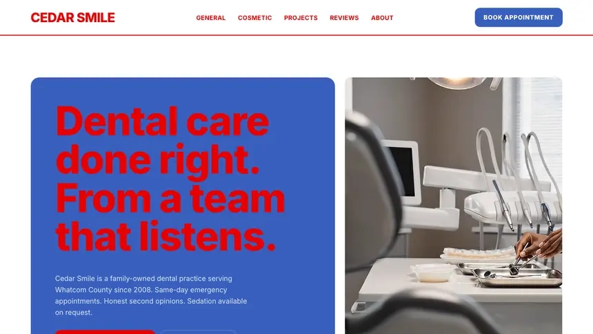 Dental Confident Telecom demo website thumbnail