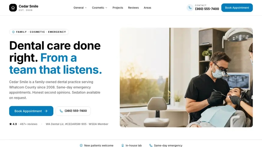 Dental Editorial Bold demo website thumbnail