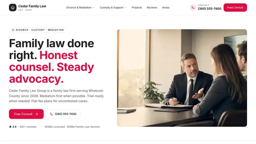 Family Law Warm Hospitality demo website thumbnail