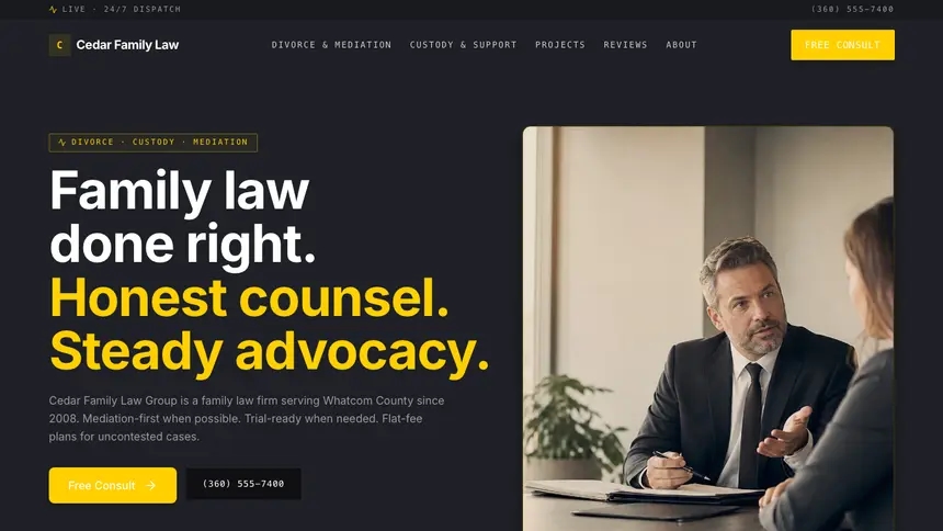 Family Law Bold Contrast demo website thumbnail