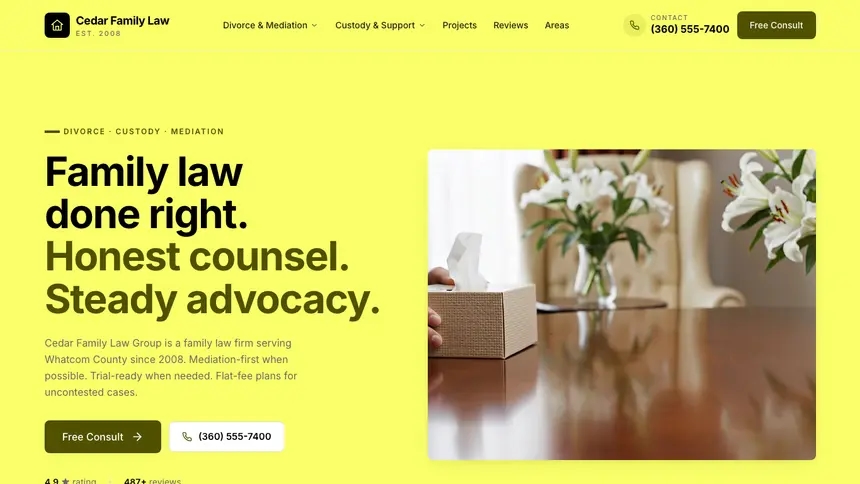 Family Law Data Clarity demo website thumbnail