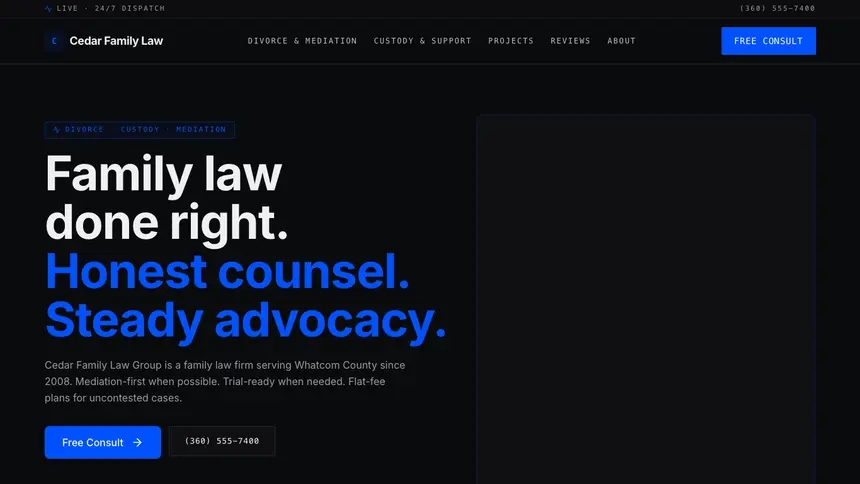 Family Law Trusted Finance demo website thumbnail
