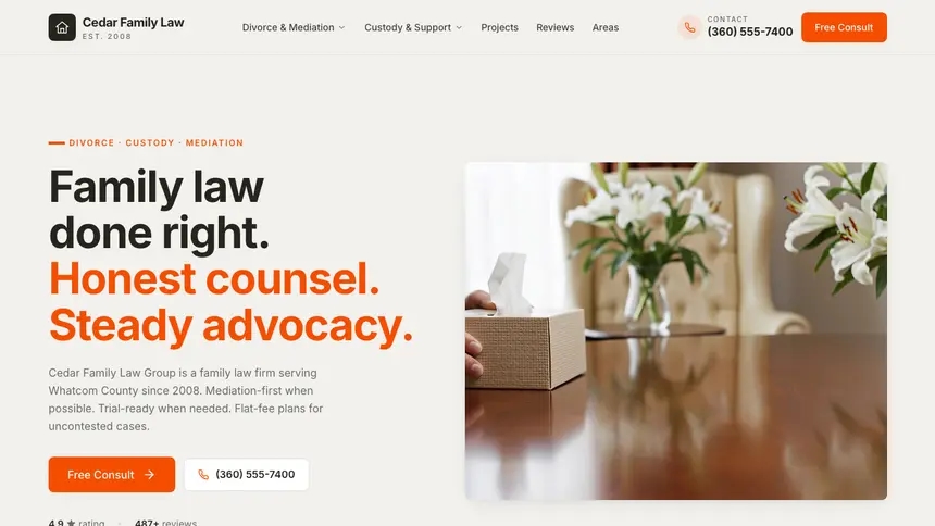 Family Law Focused Dark demo website thumbnail
