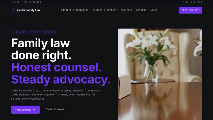 Family Law Deep Contrast demo website thumbnail