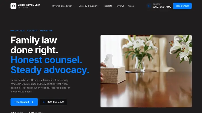 Family Law Developer Dark demo website thumbnail