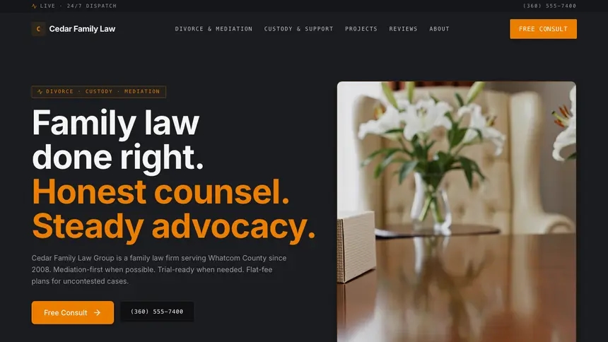 Family Law Modern Finance demo website thumbnail