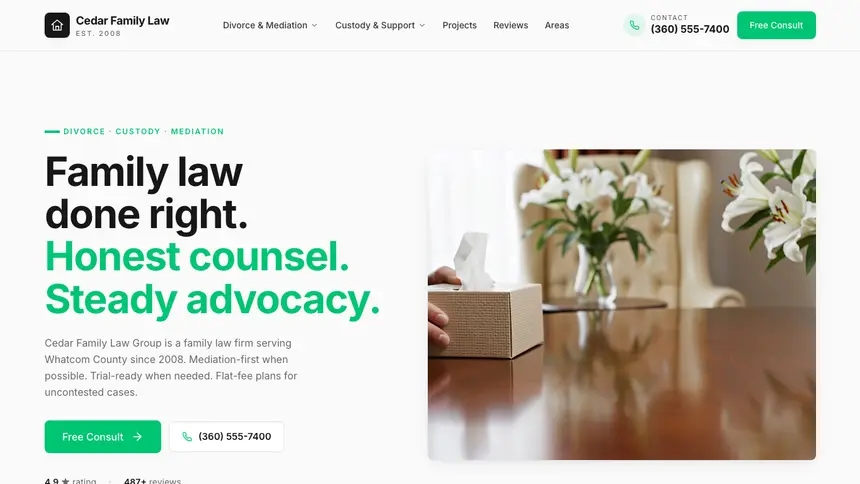 Family Law Modern Green demo website thumbnail