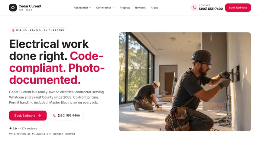 Electrical Warm Hospitality demo website thumbnail