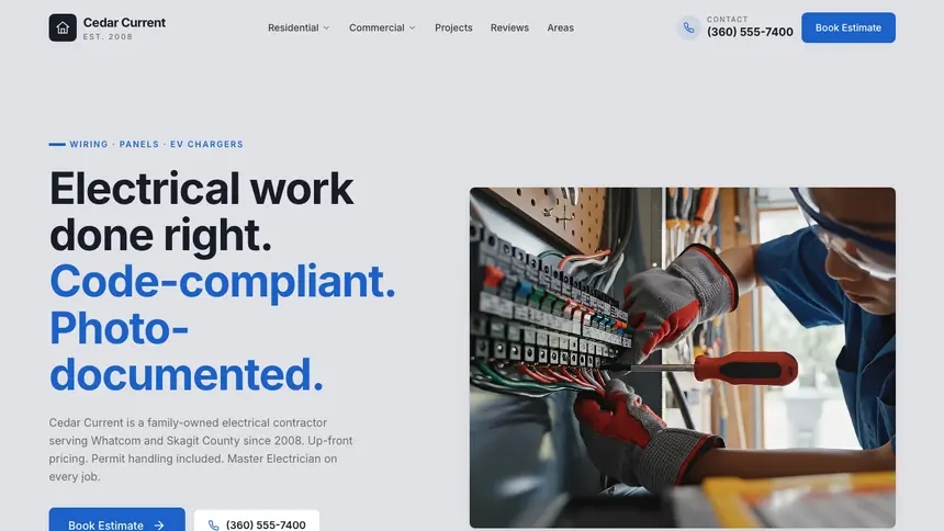 Electrical Structured Grid demo website thumbnail