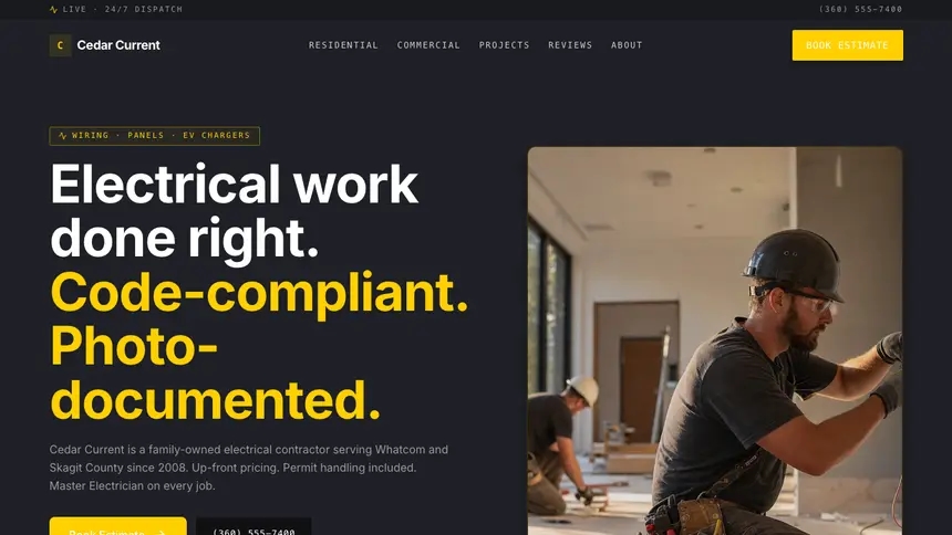 Electrical Bold Contrast demo website thumbnail