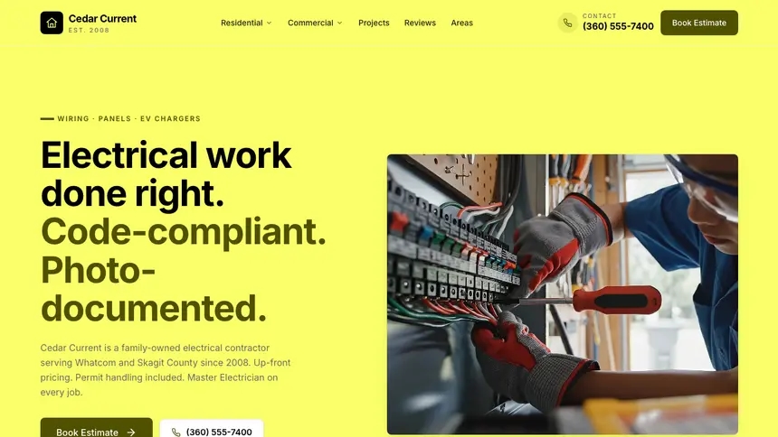 Electrical Data Clarity demo website thumbnail