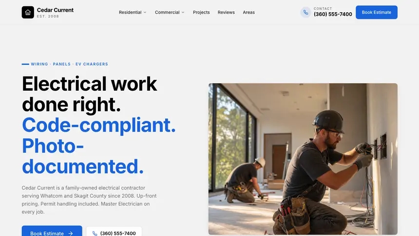 Electrical Calm Professional demo website thumbnail
