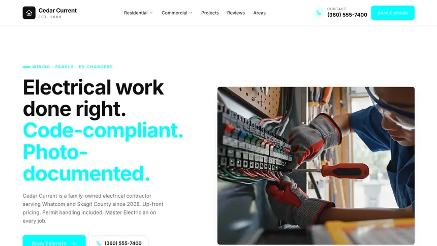 Electrical Modular Clean demo website thumbnail