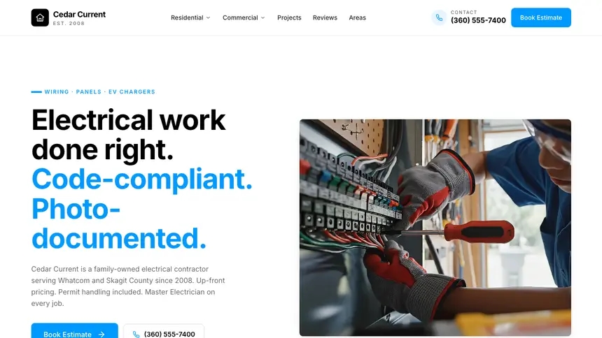 Electrical Motion Forward demo website thumbnail