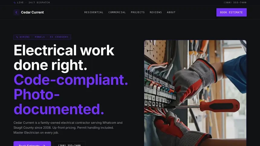 Electrical Deep Contrast demo website thumbnail