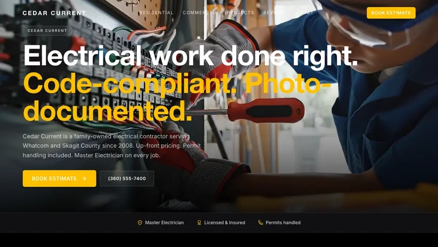 Electrical High Impact demo website thumbnail