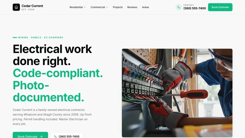 Electrical Sleek Minimal demo website thumbnail