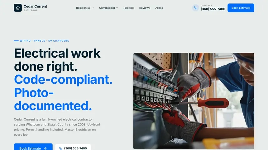 Electrical Fresh Green demo website thumbnail