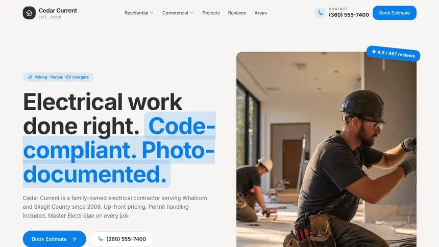 Electrical Clean Editorial demo website thumbnail