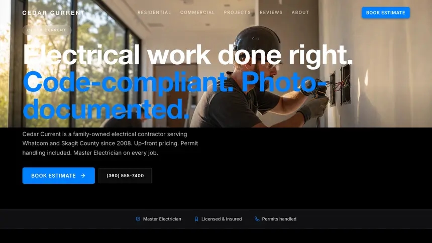 Electrical Sharp Tech demo website thumbnail