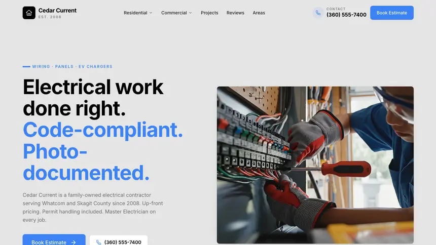 Electrical Friendly Minimal demo website thumbnail