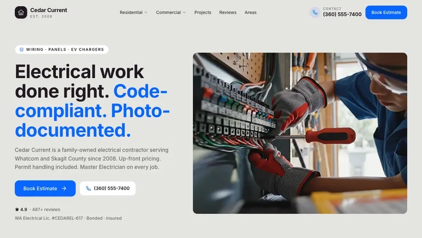 Electrical Visual Discovery demo website thumbnail