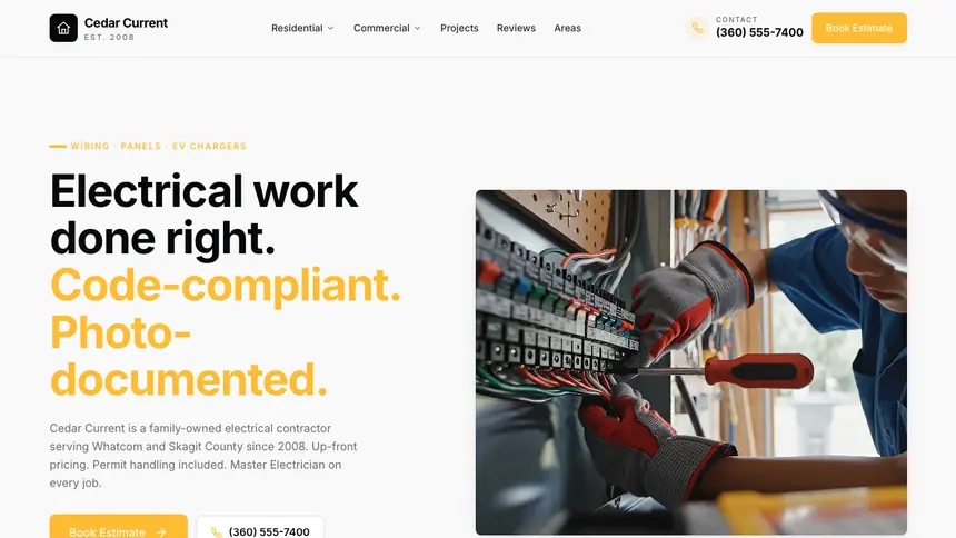 Electrical Crisp Utility demo website thumbnail