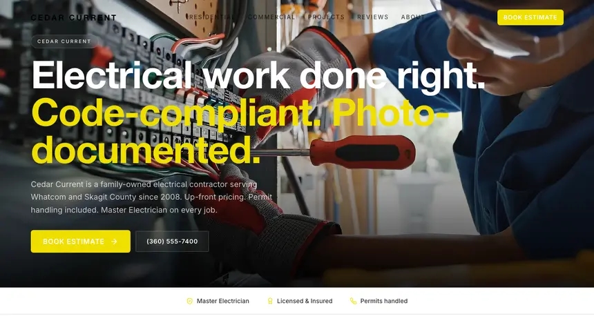 Electrical Modern European demo website thumbnail